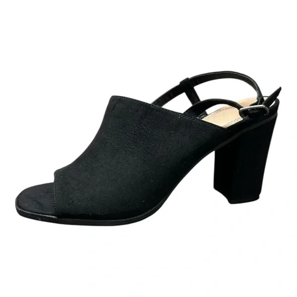 VINTAGE 7 EIGHT Women's Heel Sandals Black colored Suede open toe size 8 Medium - Picture 9 of 9